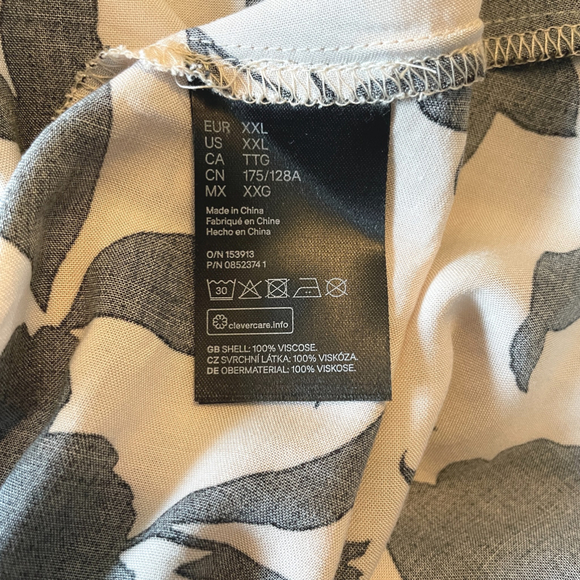 NWT H&M Dress XXL Biege Black Floral Maxi - Picture 11 of 12